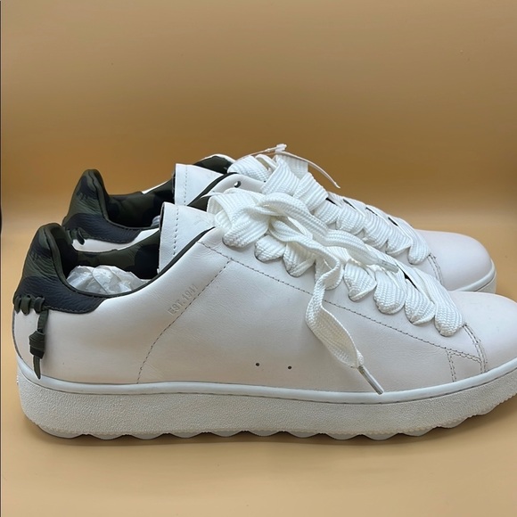 Coach White Sneakers C101 Low Top Sneaker White/Military Camo Size 13 - Picture 5 of 8